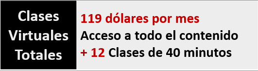 Clases Virtuales 120 USD por 12 clases